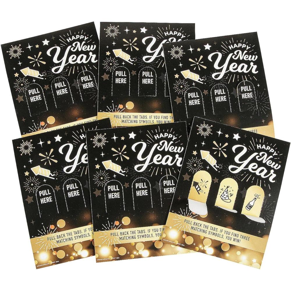 imageFun Express Happy New Year Assorted Designs Cardstock Pickle Cards 24 Card Decks  Perfect for Holiday Parties Decorations and Festive Celebrations