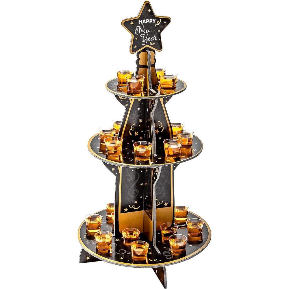 imageFun Express New Years Eve Shot Glass Stand with Shot Glasses  25 Pieces
