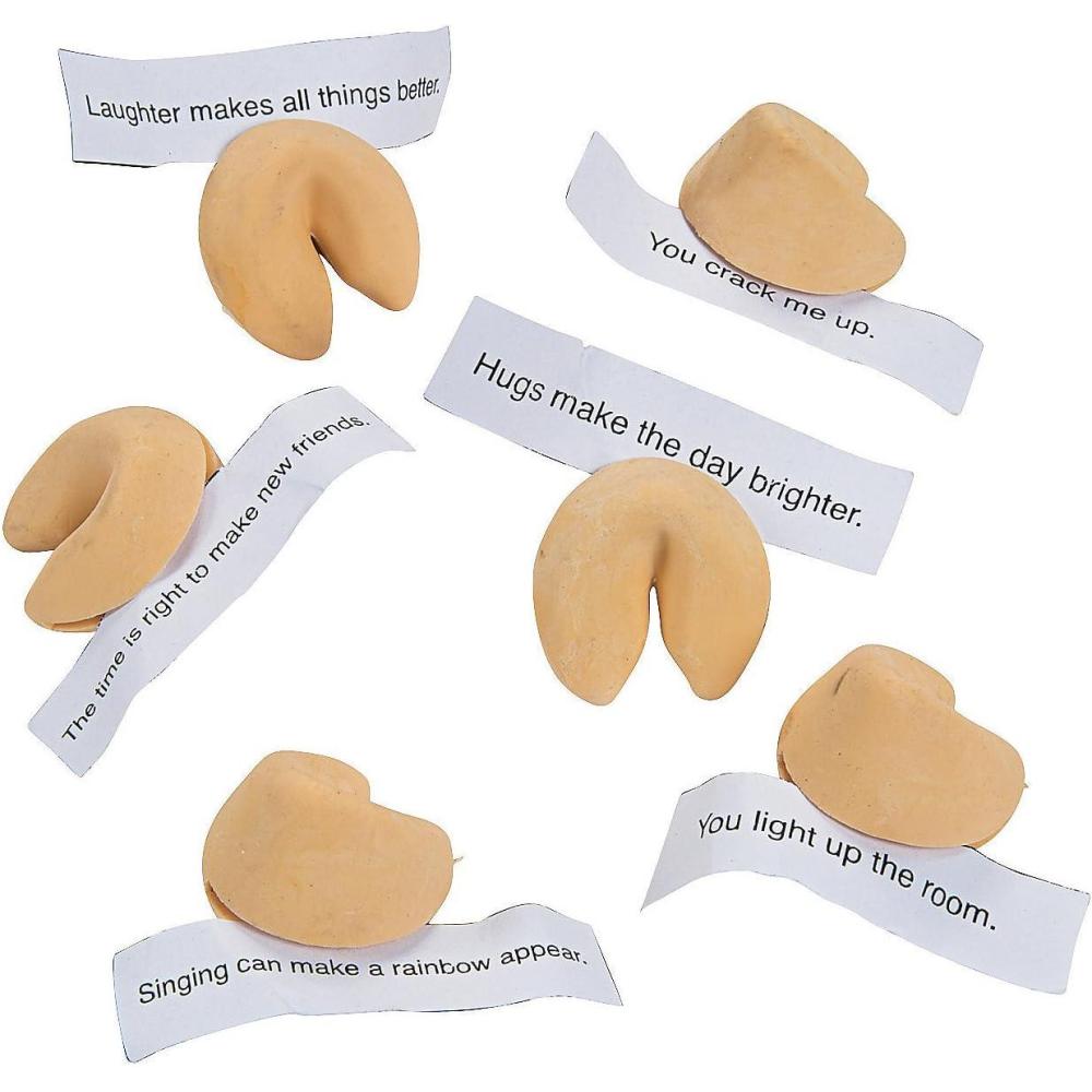imageFun Express Set of 24 Fortune Cookie Erasers for Kids  Each Comes with a Fun and Positive Message  Chinese New Year Favors