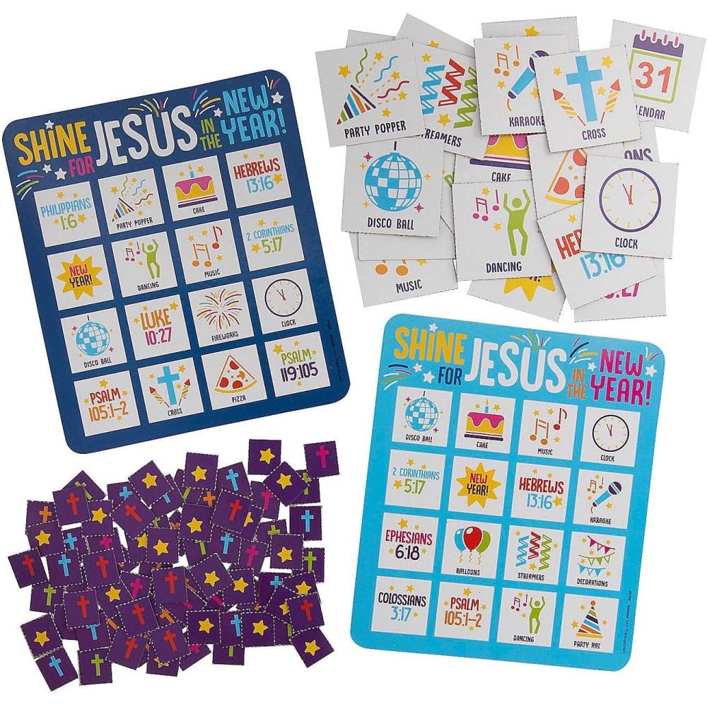 imageFun Express Shine for Jesus in The New Year Bingo Game  Fun FaithBased Bingo Game Church Events New Year Celebrations ampamp Family Gatherings  Perfect for Group Activities ampamp Celebratory Fun  22 Pieces