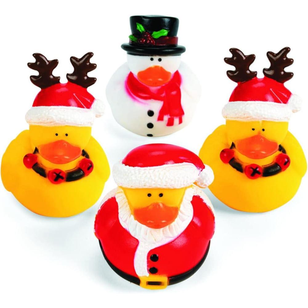imageFun Express Vinyl Holiday Rubber Duckies  12 Count  Great for Party Favors Childrens Birthday Bash Holiday Celebrations12