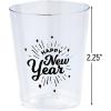Fun Express 24 Pieces New Year’s Eve Plastic Shot Glasses, Holds 2 oz, BPA Free Plastic, New Year Party Supplies, Clear