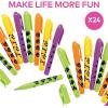 Fun Express 3 1/4″ Mini Iconic Halloween Symbols Capped Plastic Pens – 24 Pc. – Great For Halloween Trick Or Treat, Trunk or Treat, Class Parties and Treasure Chests