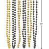 Fun Express Black And Gold Beaded Necklaces for Mardi Gras (set of 48) New Years Party Supplies