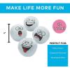 Fun Express Fake Snowballs Indoor Snowball Fight Set – 12 Plush Snow Balls with Funny Faces | Soft Winter Toys for Kids Indoor Play | Christmas Party Games & Stocking Stuffers for Ages 3+
