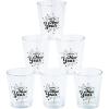 Fun Express 24 Pieces New Year’s Eve Plastic Shot Glasses, Holds 2 oz, BPA Free Plastic, New Year Party Supplies, Clear