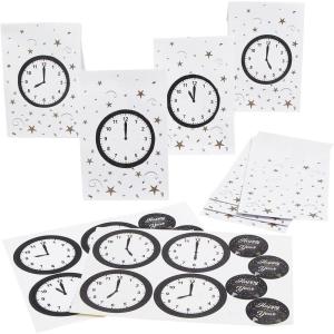 Fun Express 5″ x 3 1/4″ x 10″ Medium New Year’s Eve Countdown Paper Goody Bags with Stickers – 30 Pieces
