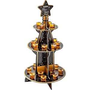 Fun Express New Year’s Eve Shot Glass Stand with Shot Glasses – 25 Pieces