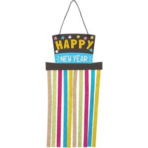 Fun Express New Year’s Glitter Hanging Sign Craft Kit – Makes 12