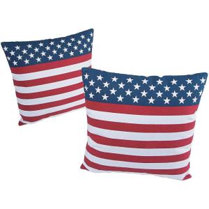 Fun Express USA Flag Outdoor Pillows (Set of 2) Fourth of July Home Decor