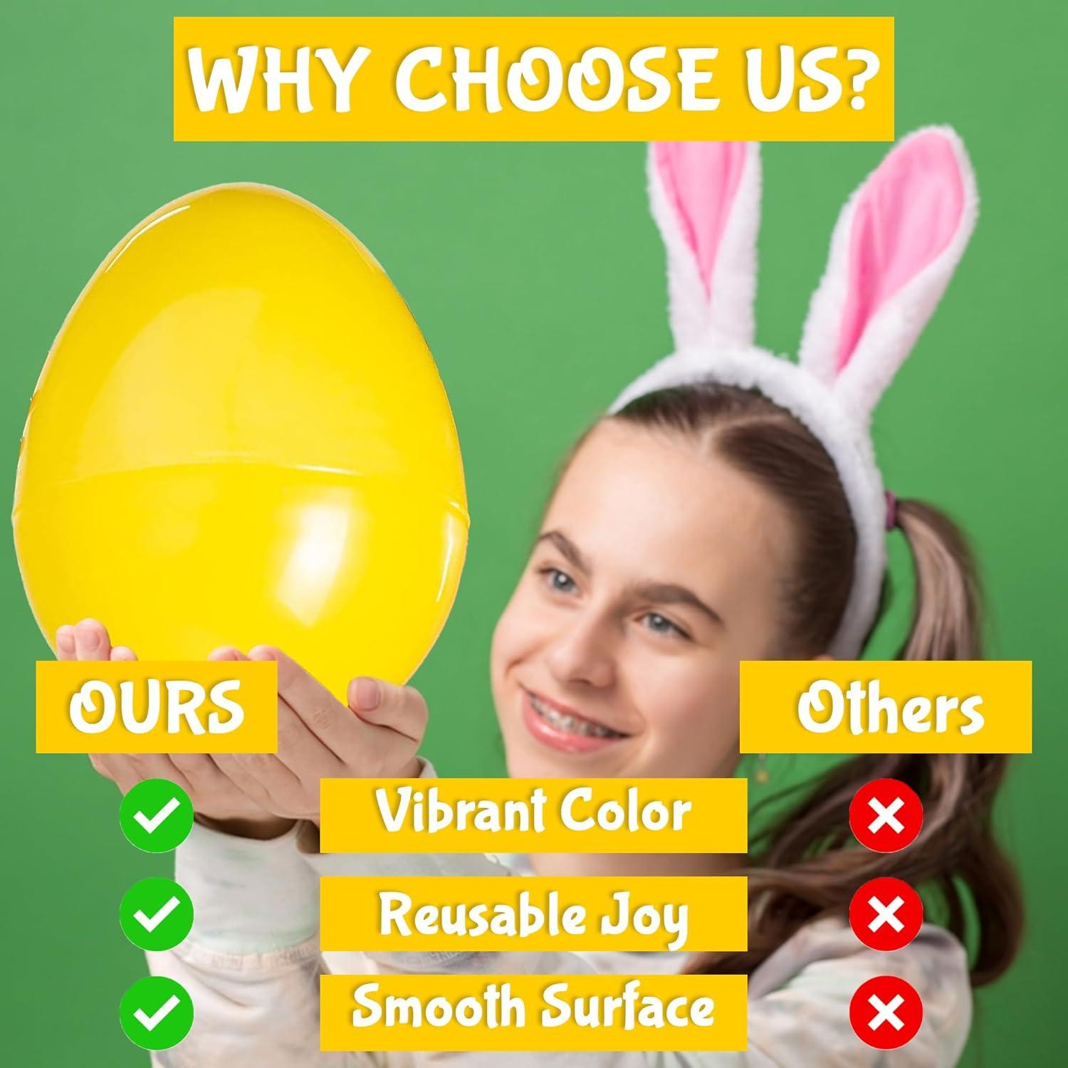 imageFun Express 14 inch Fillable Yellow Plastic Easter Eggs 6 Pieces Yellow