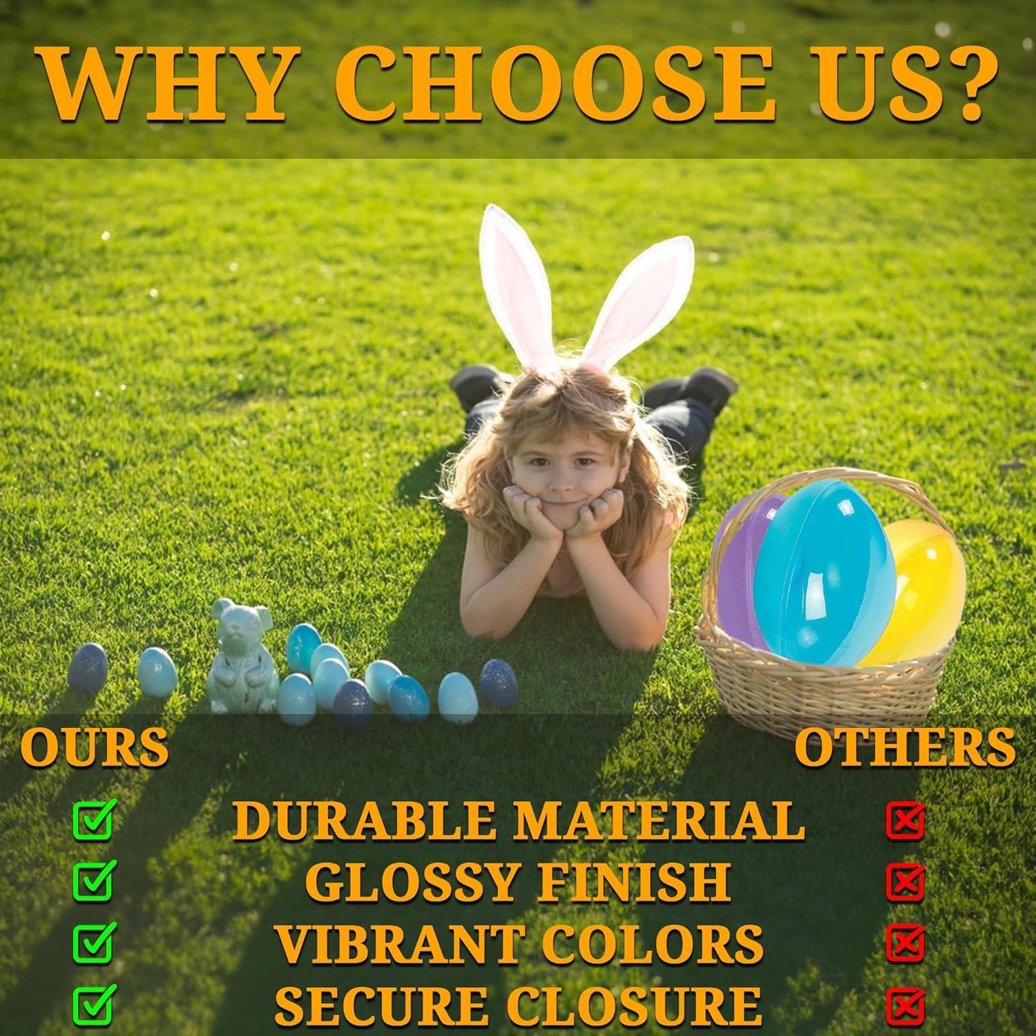 imageLarge Easter Eggs set of 12 each fillable plastic egg is 7 inch long X Large Easter Party Supplies