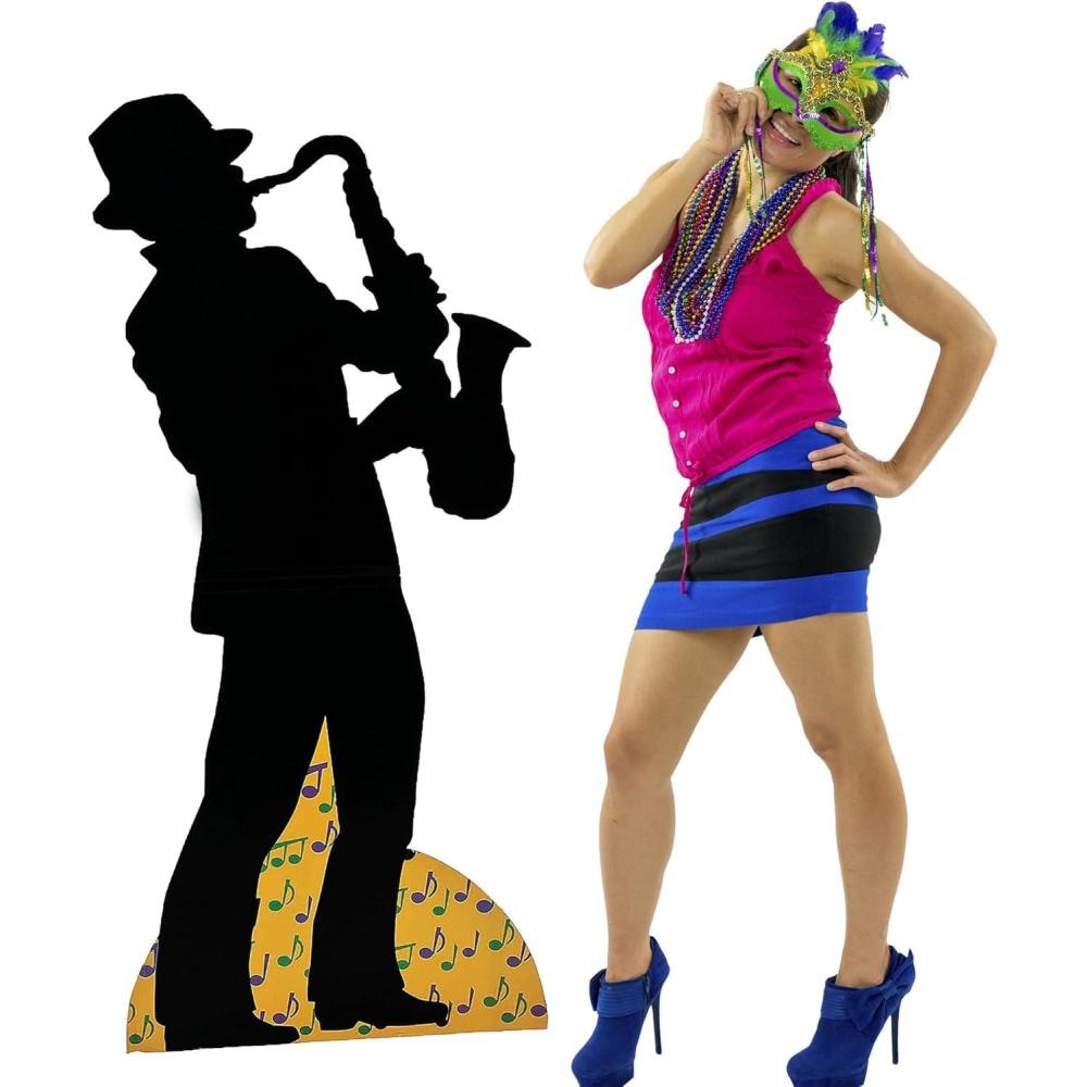 imageFun Express  Preservation Hall Saxophone Player for Mardi Gras  Party Decor  Large Decor  Floor Stand Ups  Mardi Gras  1 Piece