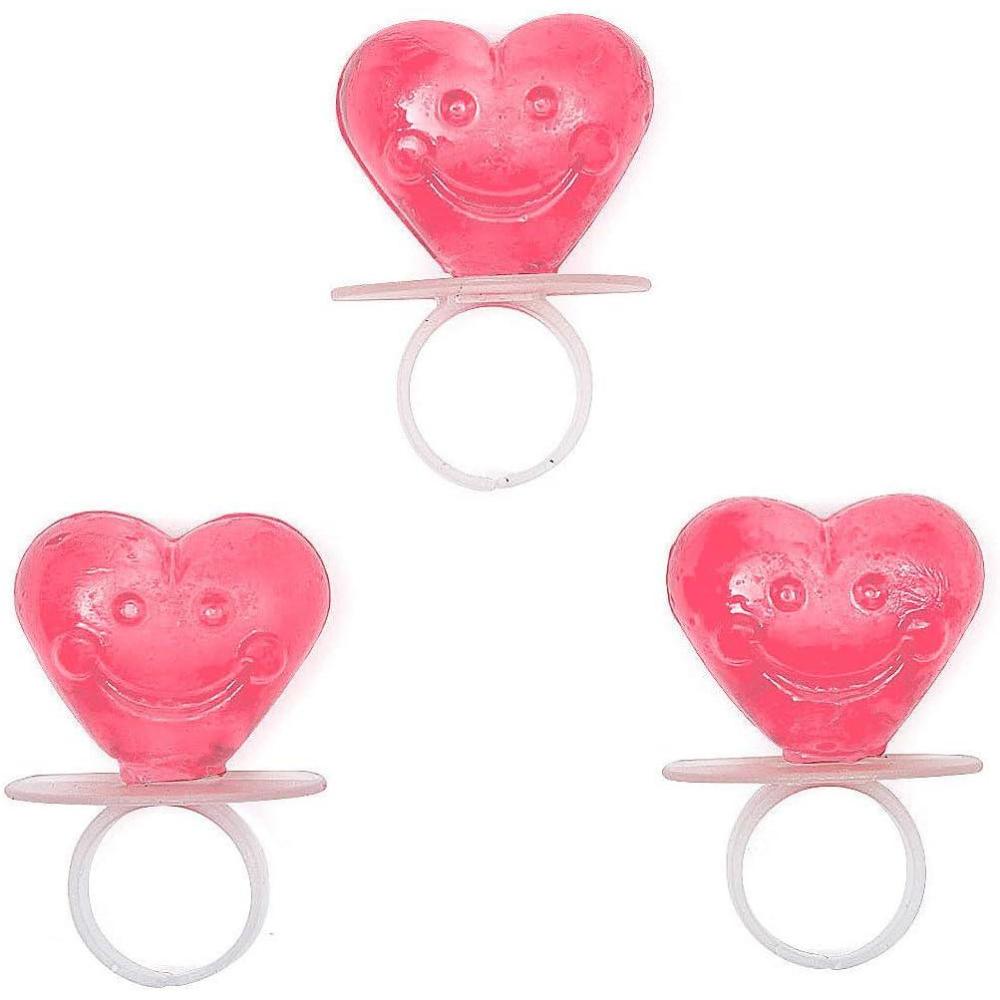 imageFun Express Heart Shaped Ring Suckers 12 Individually Wrapped Candies Valentines Day Candy