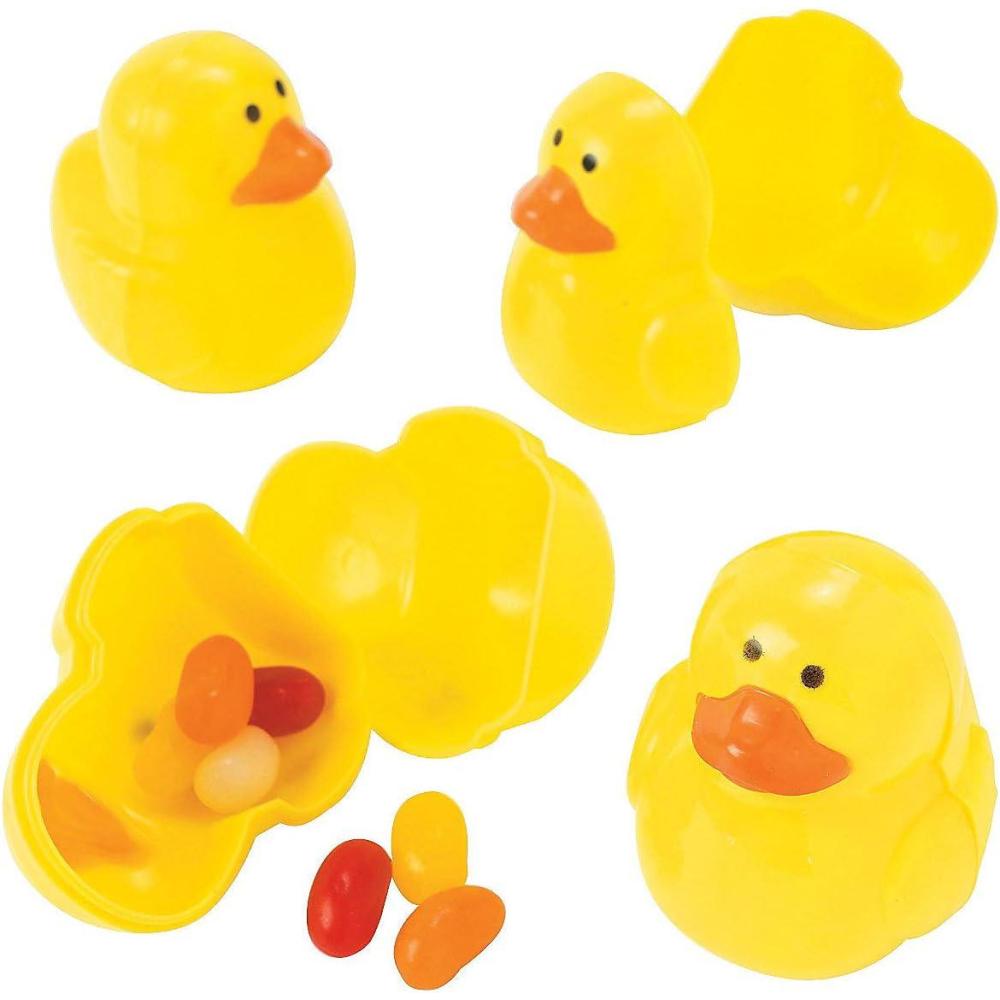 imageFun Express One Dozen 12 Plastic Ducky Shaped Easter Eggs