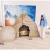 Fun Express Easter Empty Tomb Display with Rock Roll Away Cardboard Stand Up – Religious Resurrection Scene Set for Church Decorations, Sunday School & Christian Holiday Celebrations | 3-Piece Props