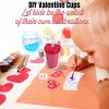 Fun Express Set of 12 Pieces DIY Valentine Party Cups W/Lids and Straws for Kids, BPA Free Plastic, Valentine’s Day Crafts and Party Supplies, Multi-Color