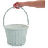 White Easter Basket, Woven Wood, 12″ Wide, Great For Easter Decor and Baskets