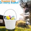 White Easter Basket, Woven Wood, 12″ Wide, Great For Easter Decor and Baskets