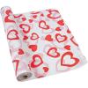 Fun Express Valentines Day Tablecloth Roll with Hearts (100 feet Long) Disposable Plastic and Big Enough to Cover Multiple Tables