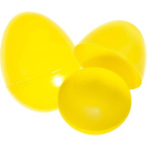 Fun Express 14 inch Fillable Yellow Plastic Easter Eggs – 6 Pieces – Yellow