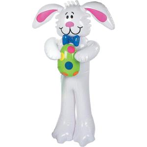 Fun Express 5 feet Inflatable Blow Up Easter Bunny – Set Up Your Inflatable Bunny in Minutes – Large Inflatable Easter Bunny Adds Charm Without Clutter – Versatile Decor for Themed Events – White