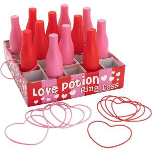 Valentine Bottle Toss Game – Valentine’s Day Party Games and Supplies – Great for Classrooms and Church Gatherings