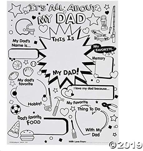 imageColor Your Own All About Dad Poster Set of 30 Fathers Day Craft Gifts for Kids and Fun Home Activities