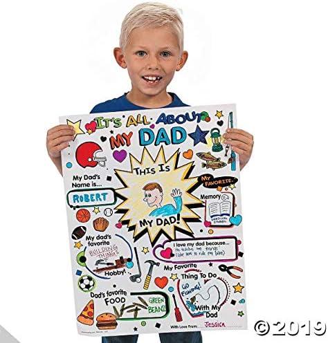 imageColor Your Own All About Dad Poster Set of 30 Fathers Day Craft Gifts for Kids and Fun Home Activities