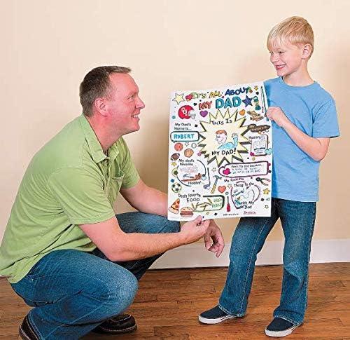 imageColor Your Own All About Dad Poster Set of 30 Fathers Day Craft Gifts for Kids and Fun Home Activities