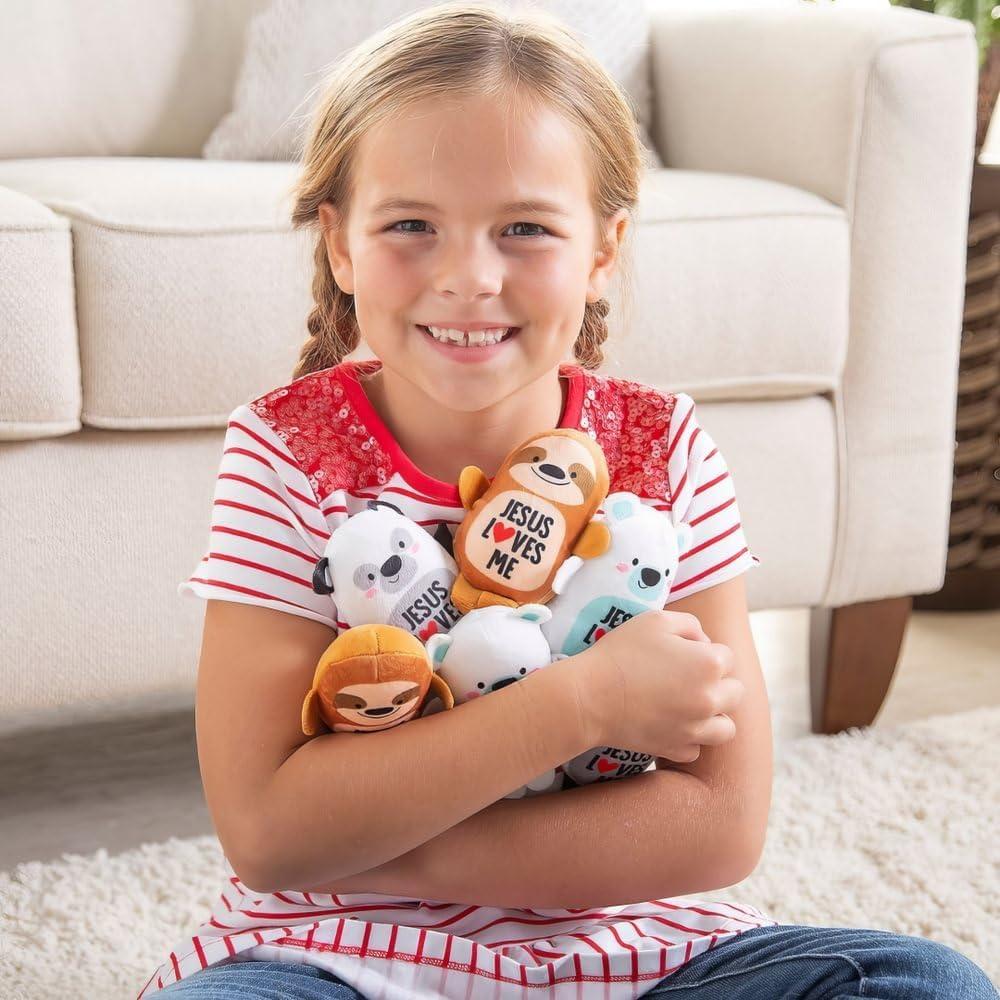imageFun Express Jesus Loves Me Plush Animal Assortment Soft Bean Bag Plush Toys for Kids Church Giveaways Sunday Schools ampamp Special Occasions Adorable Animal Figures Perfect for Teaching 50 Pieces