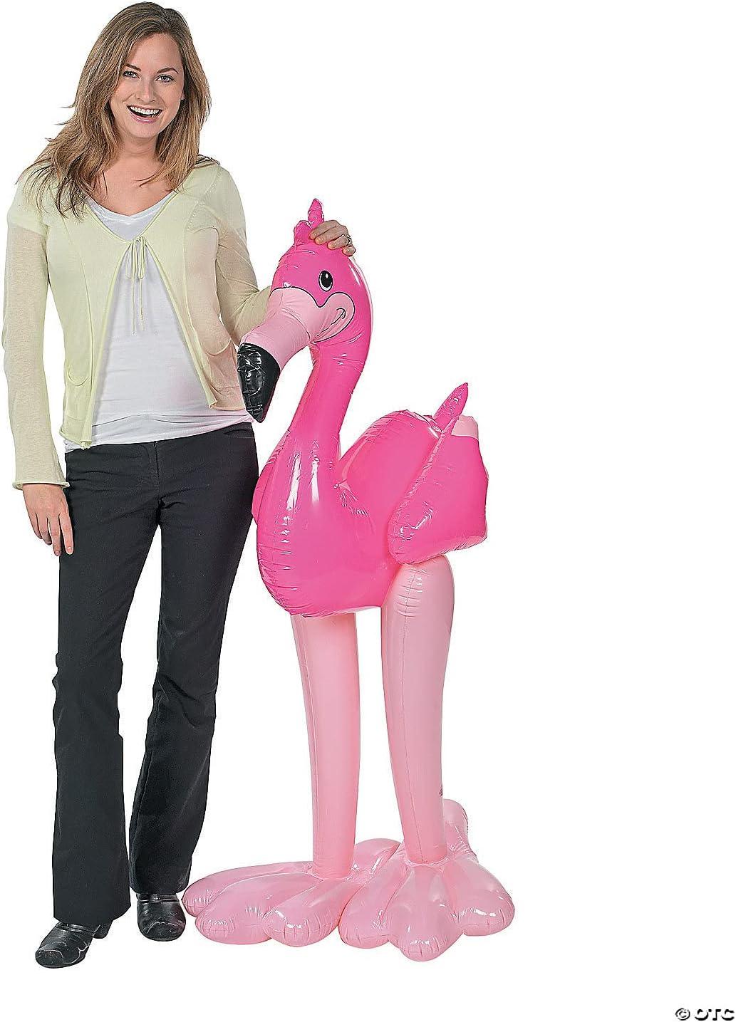 imageInflatable Pink Flamingo Big Size Blow Up Over 4 Feet Tall Pool Luau and Tropical Party Decor