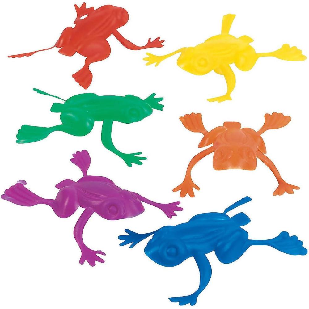 imageFun Express  Mini Plastic Jumping Frogs 2quot  Bright Colors  144 Pieces  Toy Characters  VBS Vacation Bible School SuppliesDcor