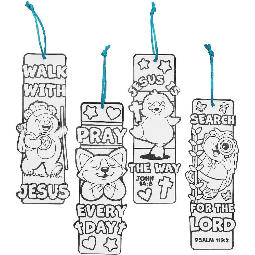 imageFun Express 2 12quot x 7quot Color Your Own Religious Animal Bookmarks  12 Pieces