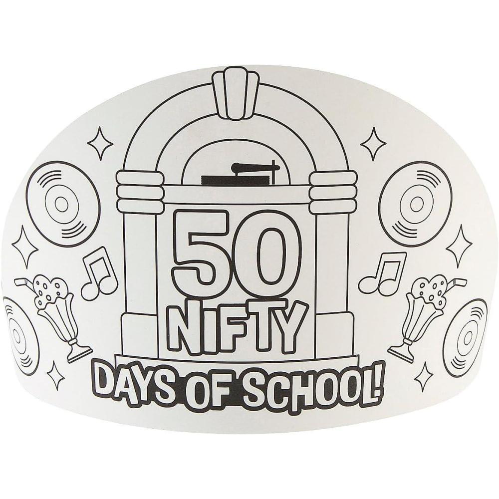 imageFun Express 22 12quot x 5quot 50th Day of School Adjustable Cardstock Crowns 12 Pieces