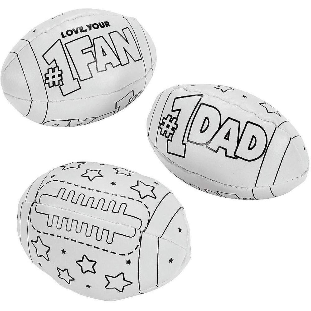imageFun Express Color Your Own Fathers Day Footballs Set of 12 DIY Craft Gifts for Kids