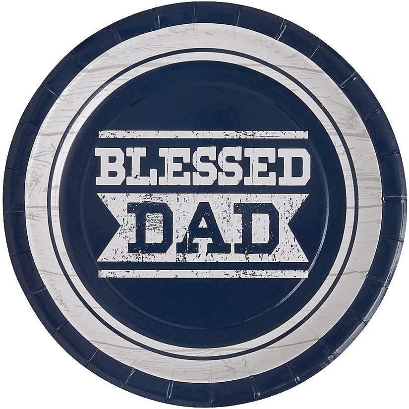 imageFun Express Fathers Day Party Blessed Dad Paper Dessert Plates  Disposable Tableware Dessert Plate for Birthday Wedding Graduation ampamp Thanksgiving Parties and Festivities Party Supplies  8 Pieces