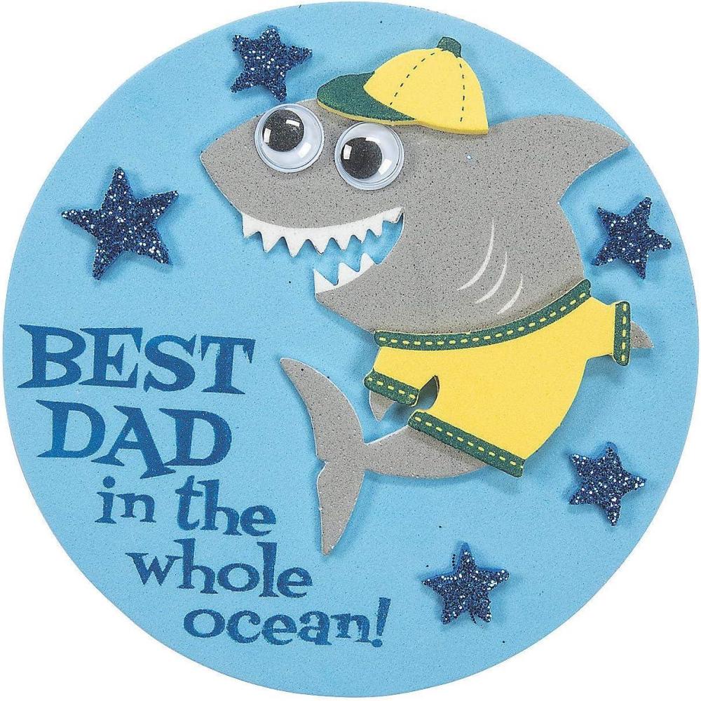 imageFun Express Fathers Day Shark Foam Magnet Craft Kit  Creative Craft for Kids to Make Personalized Gifts  Fun Fathers Day Home Activity for Kids ampamp Family  Perfect for Celebrations  12 Pieces