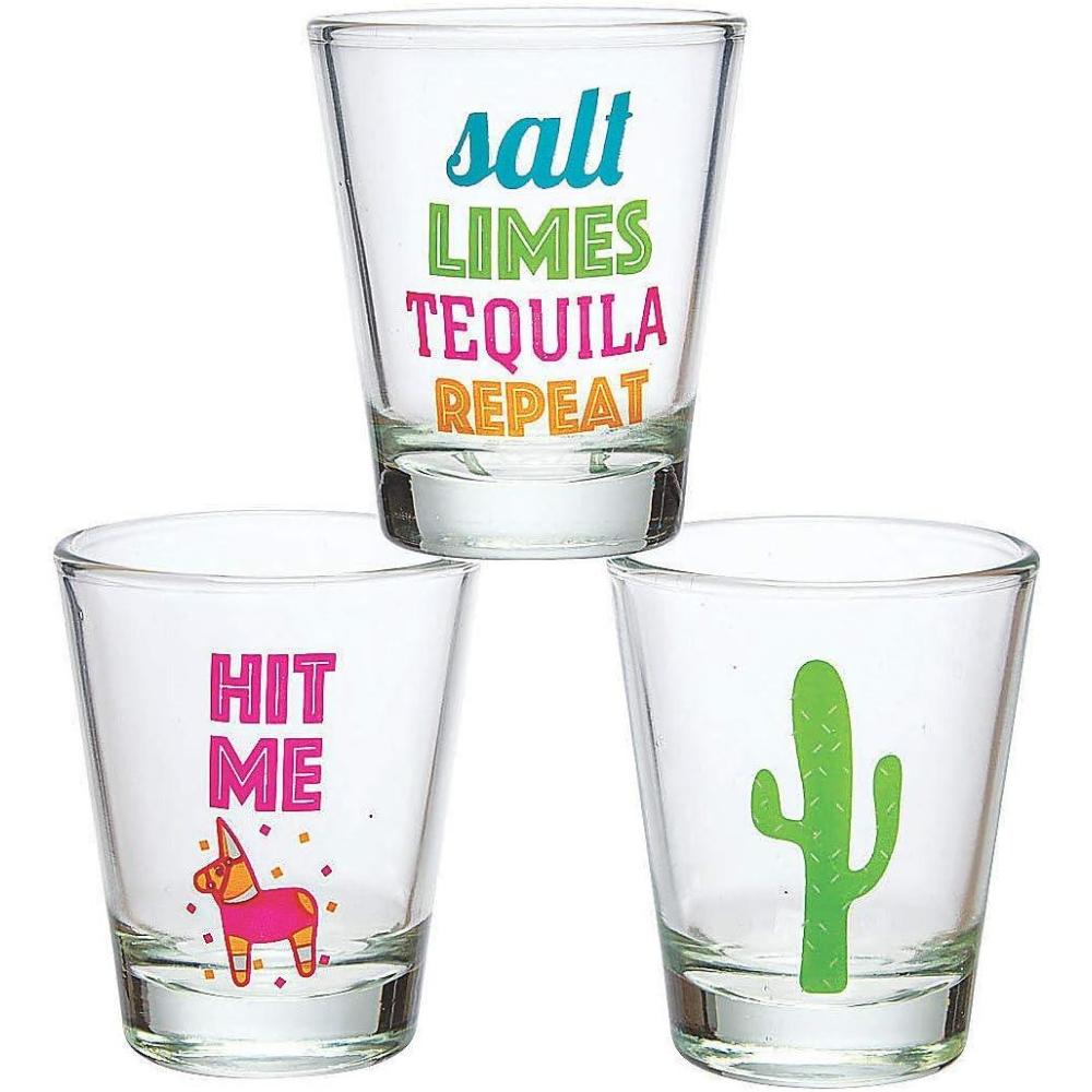 imageFun Express Fiesta Shot Glasses  Glass Set of 3  Cinco de Mayo Party Supplies