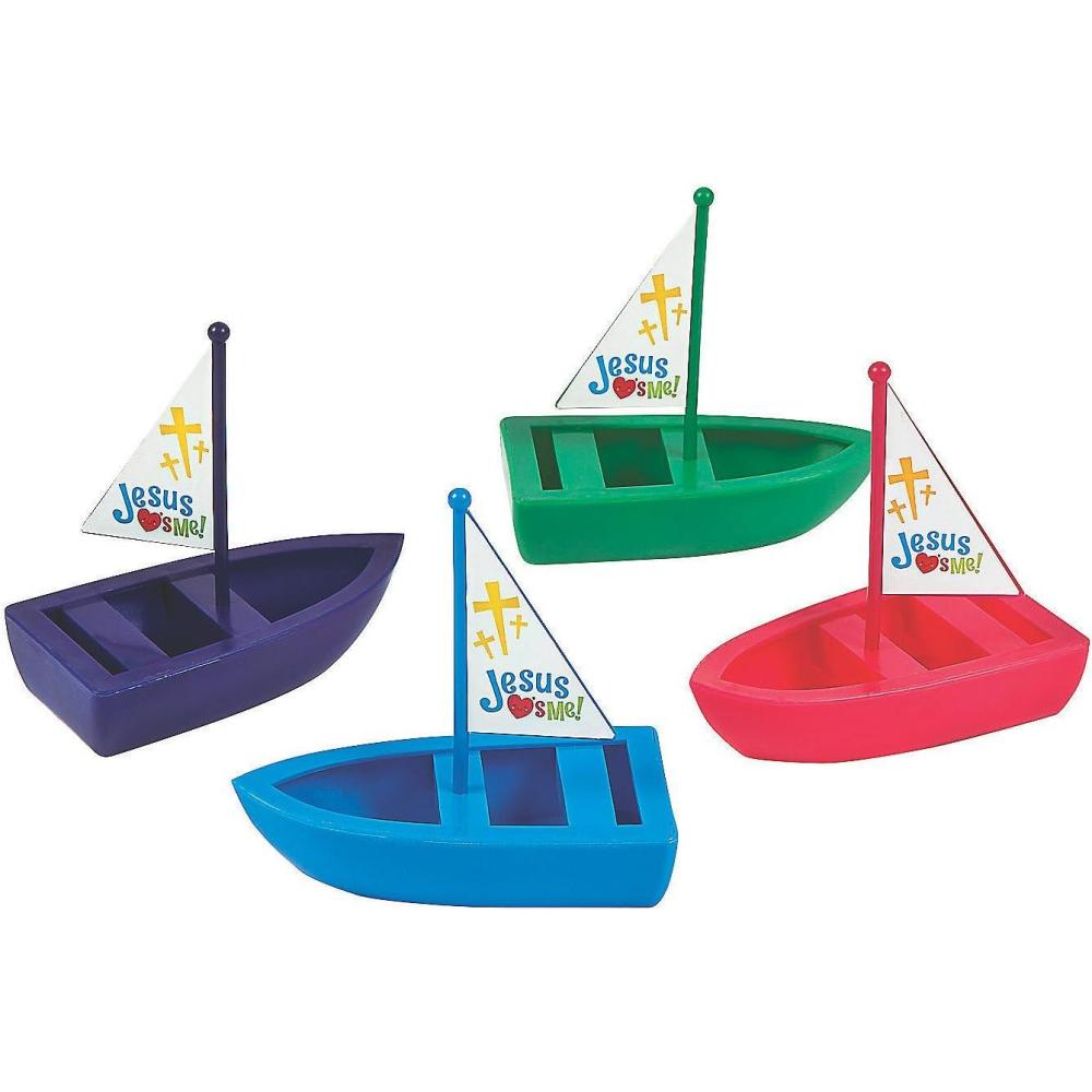 imageFun Express Jesus Loves Me Toy Boats  VBS Sunday School and Religious Toys  Vacation Bible School SuppliesDecor  12 Pieces