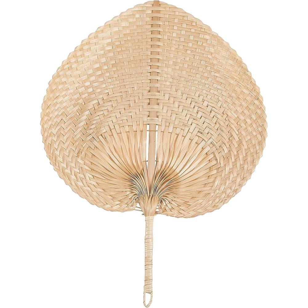 imageFun Express Natural Bamboo Raffia Hand Fans Bulk Set of 12  Premium Paper Fans for Wedding Favors Guests ampamp Party Decorations  Tropical Luau Accessories for Outdoor Events ampamp Reception Supplies