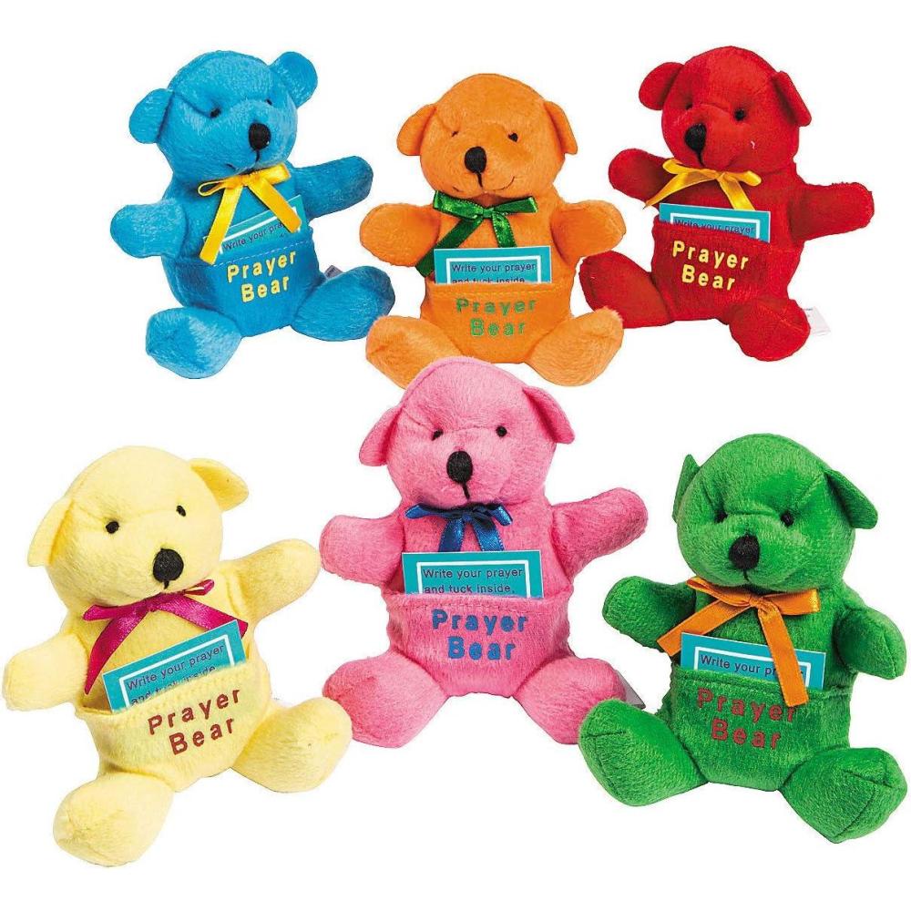 imageFun Express Prayer Bear Christian Gifts for Kids  12 Pack Small Teddy Bears with Prayer Cards  Religious Toys for Sunday School VBS ampamp Easter Party Favors  Plush Stuffed Animals for Boys ampamp Girls