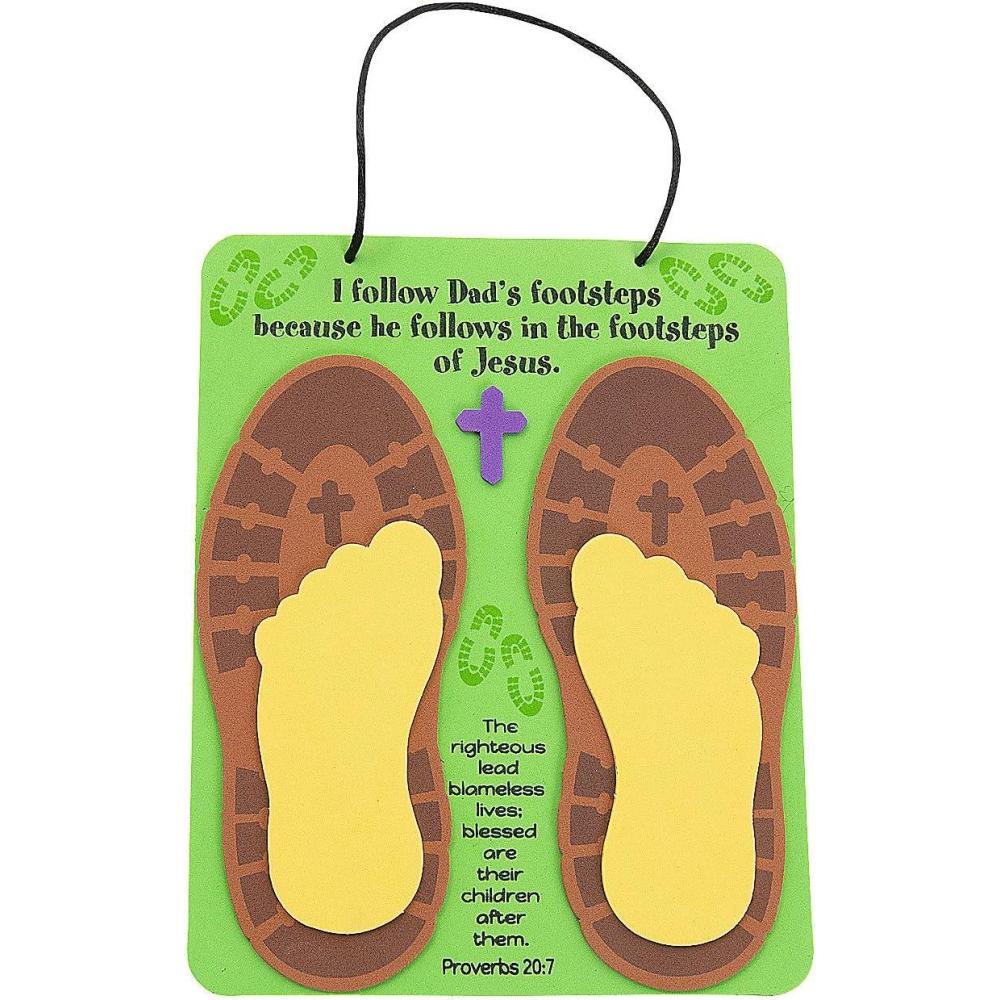 imageFun Express Religious Fathers Day Footprint Sign Craft Kit  Makes 12  Yellow