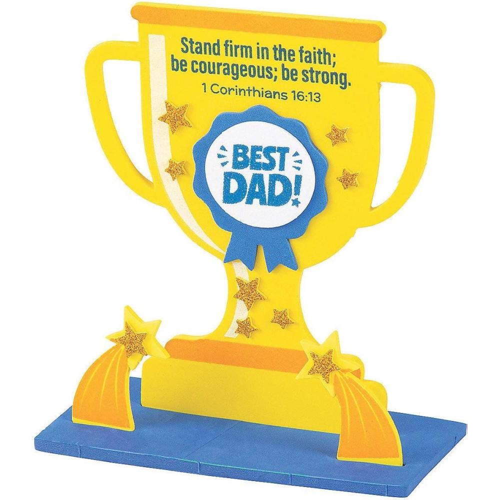 imageFun Express Religious Fathers Day Trophy Tabletop Craft Kit  DIY Craft Gifts for Kids  Perfect for Sunday School ampamp Family Activities  SelfAdhesive Foam Pieces Magnets ampamp Instructions  12 Pieces