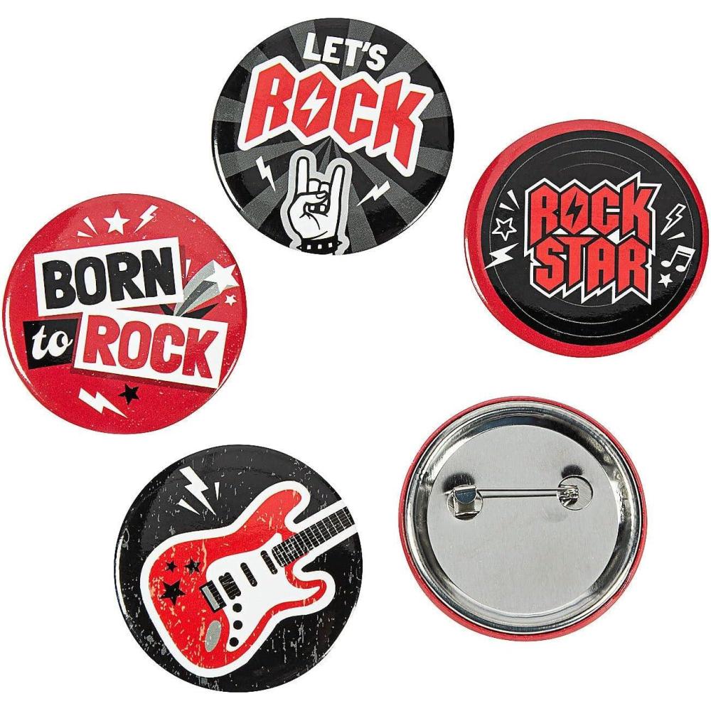 imageFun Express Rock Star Buttons Colorful VBS Vacation Bible School Supplies ampamp Party Decor Fun EyeCatching Button Accessories for Kids Perfect for Activities Rewards ampamp Prizes Set of 24 Pieces