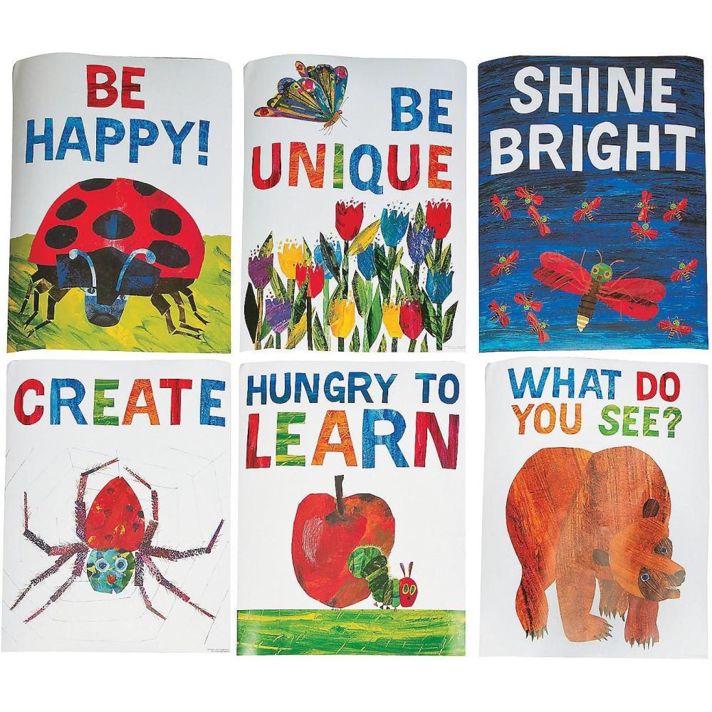 imageFun Express The World of Eric Carle Motivational Posters Educational Classroom Decorations Classroom Decor 6 Pieces