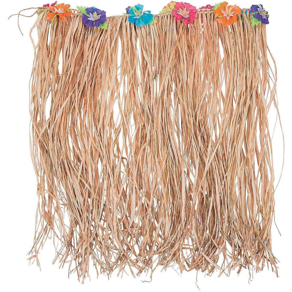 imagePlus Size Hula Skirt for Women Raffia Grass with Hibiscus Flowers  Luau Hawaiian Tiki Party and Halloween Costume Multicolored