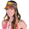 Fun Express – Hibiscus Print Luau Visors for Party – Apparel Accessories – Hats – Visors – Party – 12 Pieces Multicolor