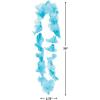 Fun Express Light Blue Lei Flower Necklaces – Set of 12 – Luau, Tiki, Destination Wedding Party Supplies