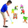 Fun Express Luau Tropical Themed Put Put Miniature Golf Game (Includes 4 Clubs, 4 Balls and 6 Hole Markers) Party Games for Kids